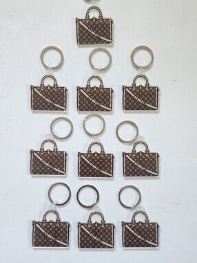 NWTx10 Brown Handbag Keychains Fashion Party Favor Bridesmaid Gift Mom Present